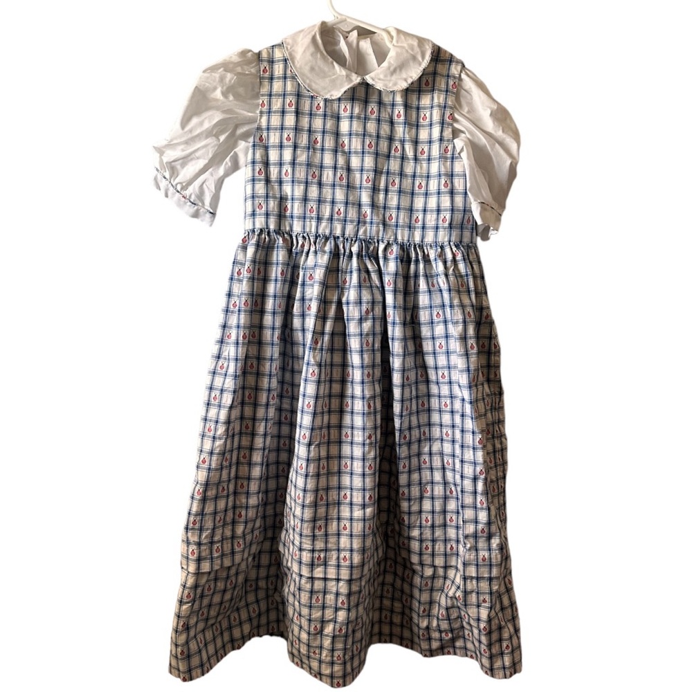 West Point Pepperell Fabric Hand Crafted Girls Ladybug Maxi 2 Pc Dress 6/7  VNTG